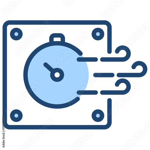 Ventilation Rate Icon Lineal Blue Style