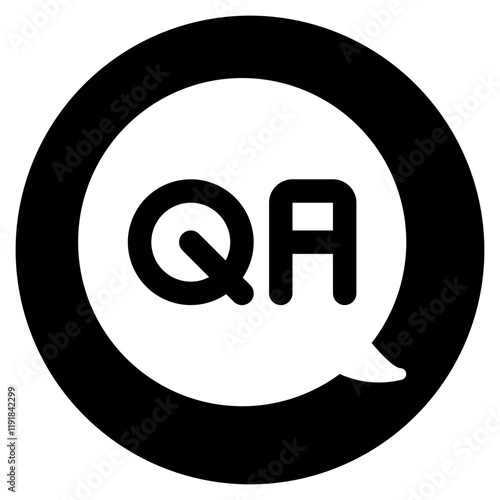 qa glyph icon