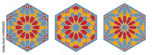 Elements of arabian seamless pattern in authentic style.