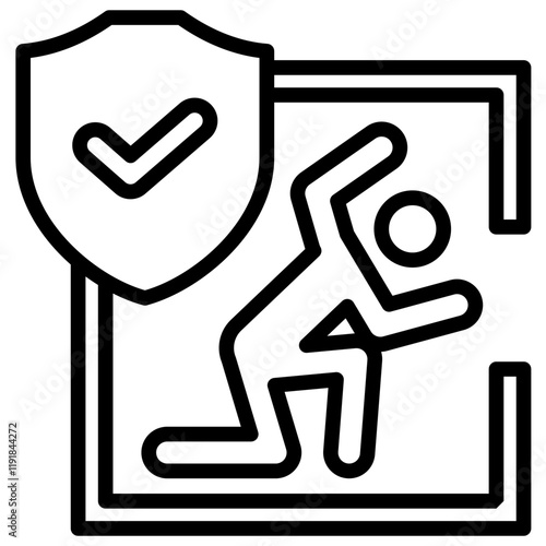 Confined Space Safety Icon Lineal Syle