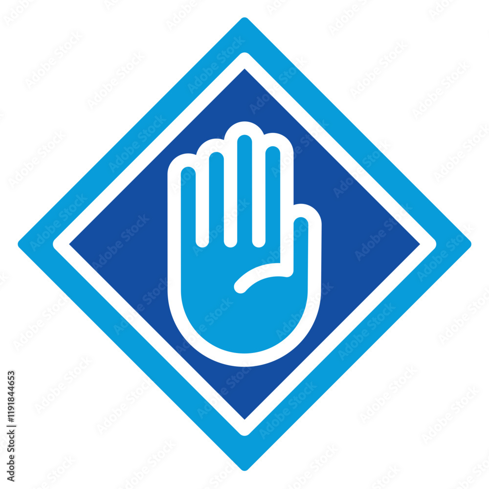 Safety Sign Icon Dual Tone Color Style Safety Sign Icon Dual Tone Color Style