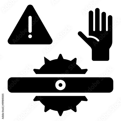 Machine Guarding Icon Black Style