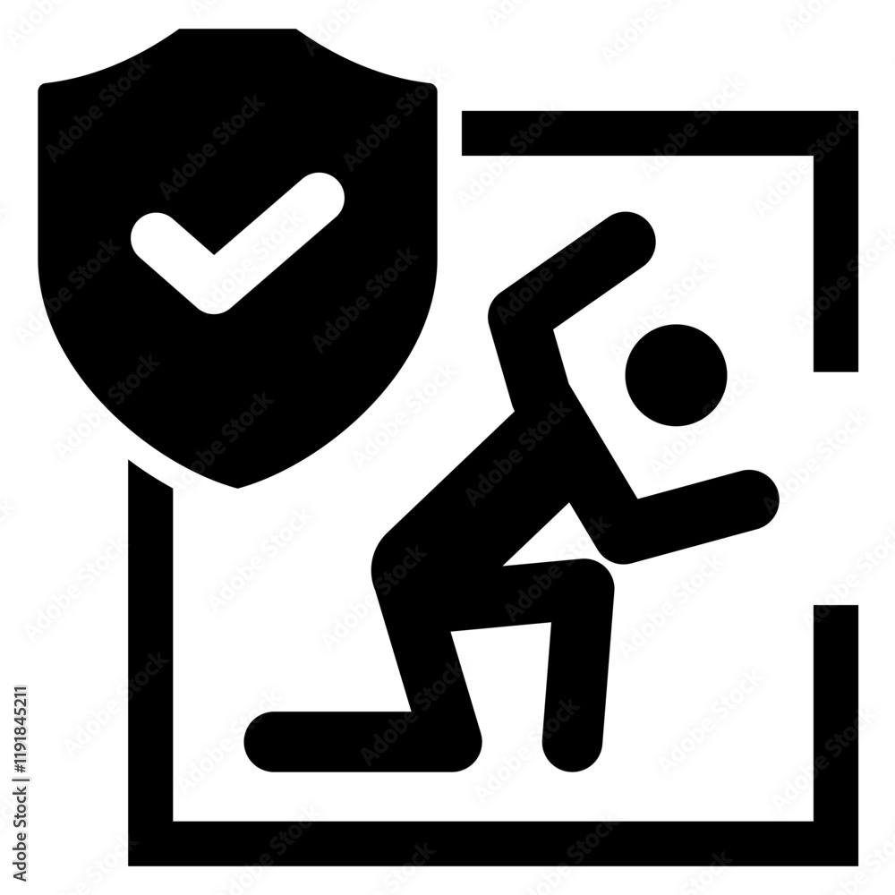 Confined Space Safety Icon Black Style Confined Space Safety Icon Black Style