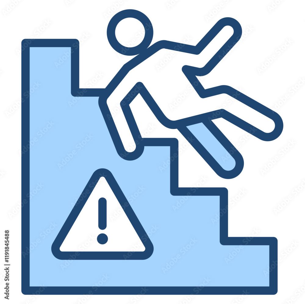 Accident Prevention Icon Lineal Blue Style Accident Prevention Icon Lineal Blue Style