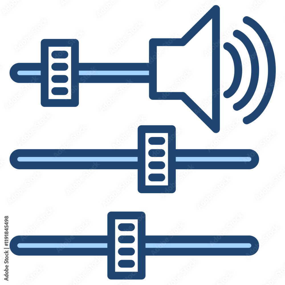 Noise Control Icon Lineal Blue Style Noise Control Icon Lineal Blue Style