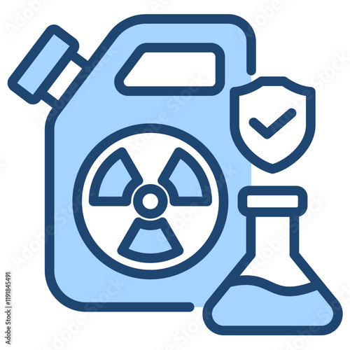 Chemical Safety Icon Lineal Blue Style