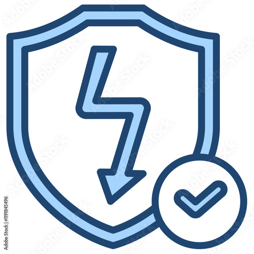 Electrical Safety Icon Lineal Blue Style