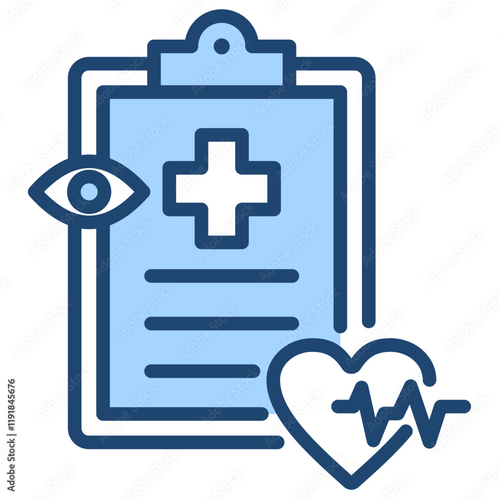 Health Surveillance Icon Lineal Blue Style Health Surveillance Icon Lineal Blue Style