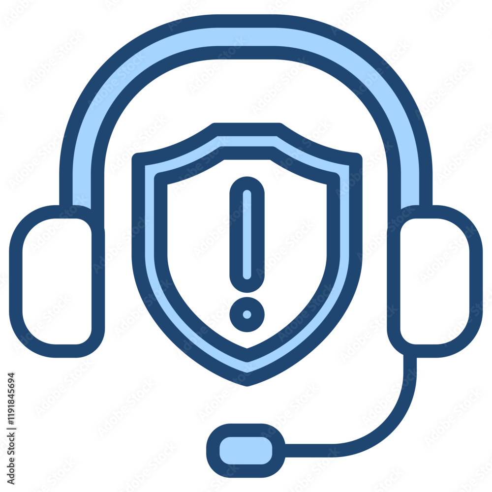 Hearing Protection Icon Lineal Blue Style Hearing Protection Icon Lineal Blue Style