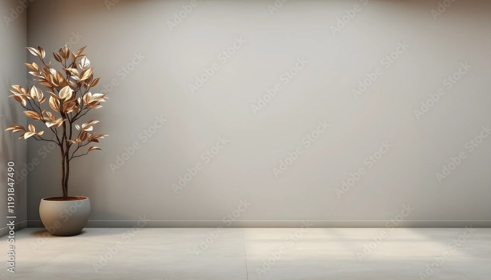 Golden Tree with Silver Leaves: A Modern Interior Masterpiece Golden Tree with Silver Leaves: A Modern Interior Masterpiece