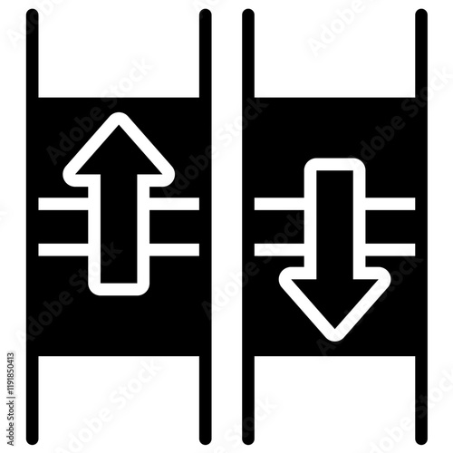 Ladder Diagram Icon Black Style