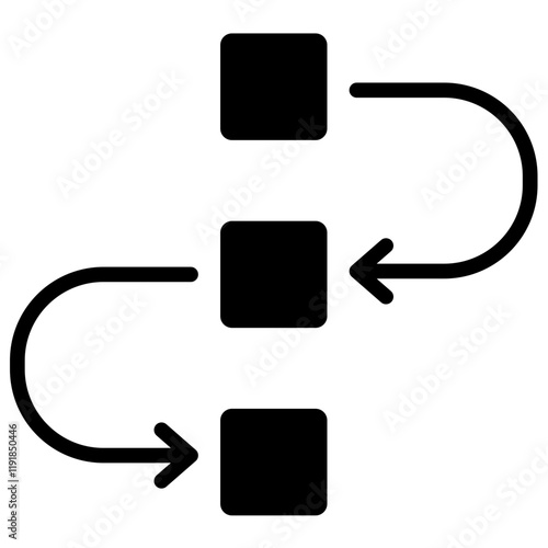 Sequential Process Icon Black Style