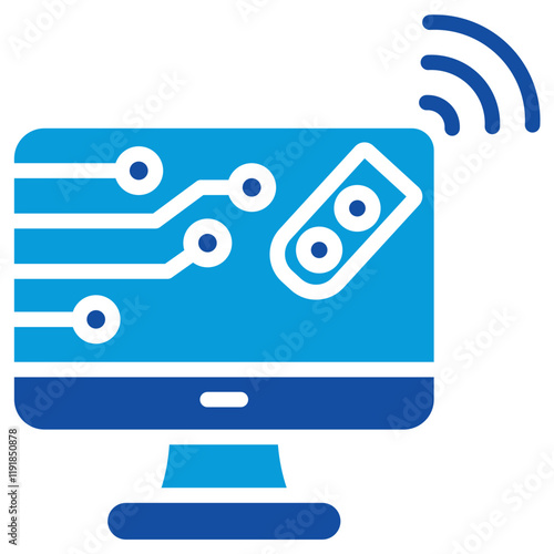 Remote Monitoring Icon Dual Tone Color Style