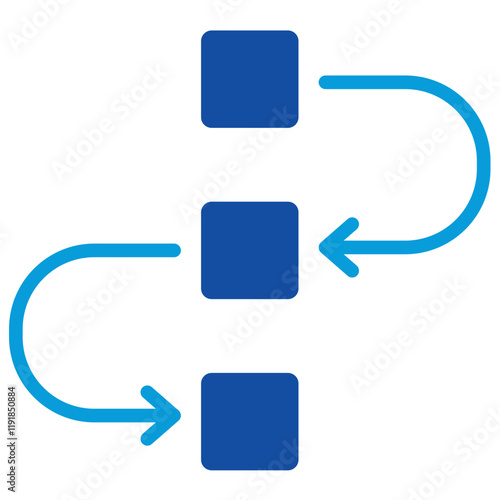 Sequential Process Icon Dual Tone Color Style