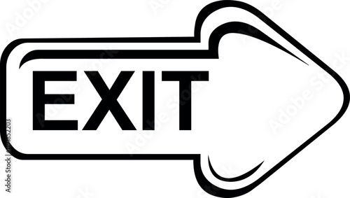 vector illustration drawing black and white icon exit arrow
