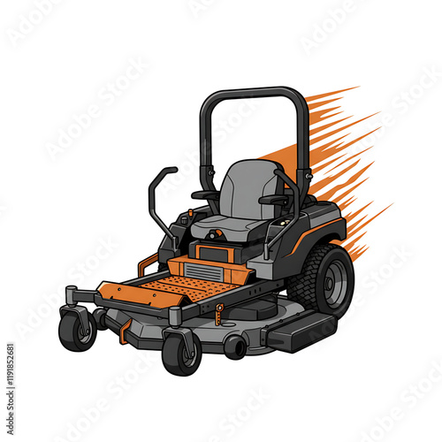Zero Turn Lawn Mower Lawn Care Logo