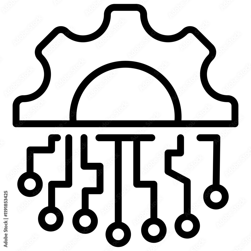 Integrated System Icon Lineal Syle Integrated System Icon Lineal Syle