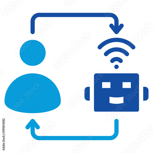 Collaborative Robot Icon Dual Tone Color Style