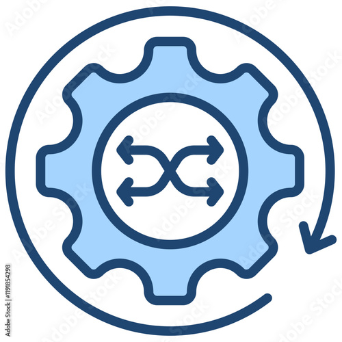 Versatile Automation Icon Lineal Blue Style