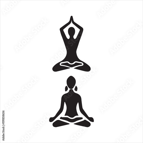 silhouette of a yoga person