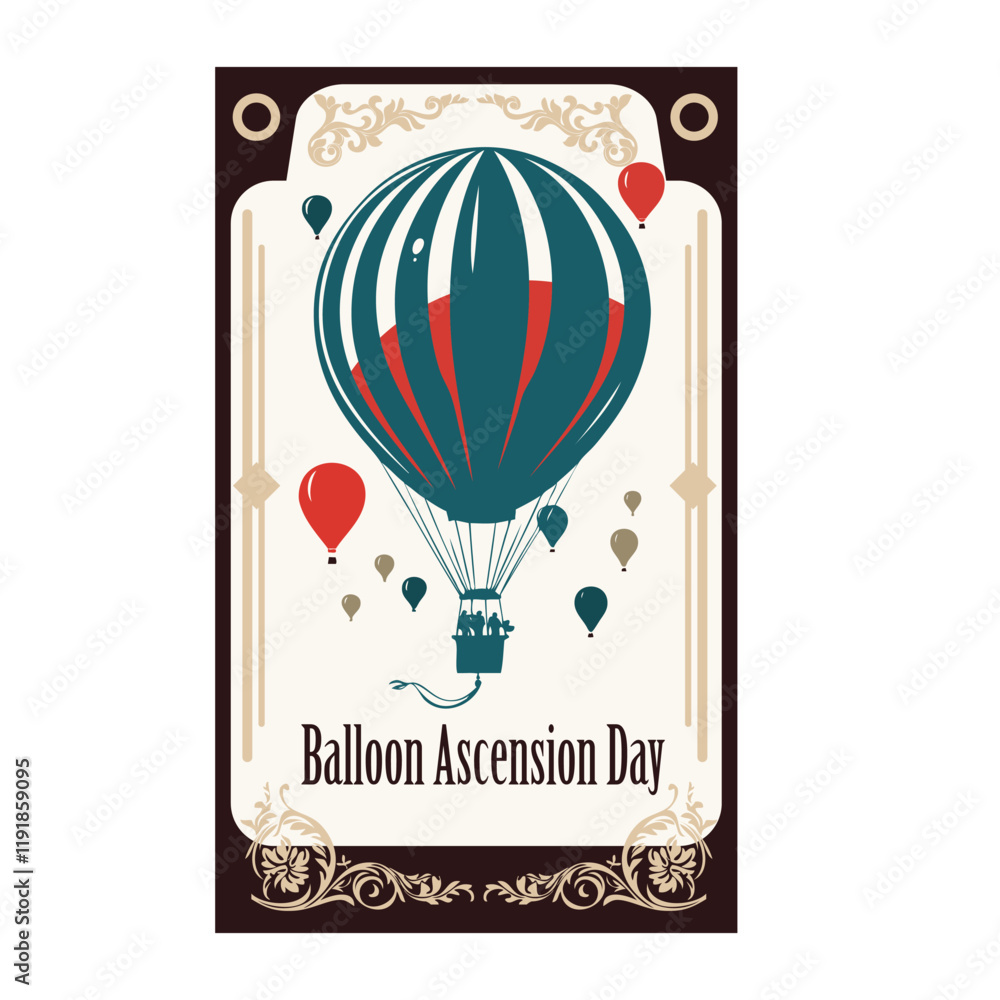 Fototapeta premium Label for Balloon Ascension Day