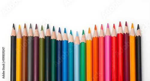 color pencils isolated on white background