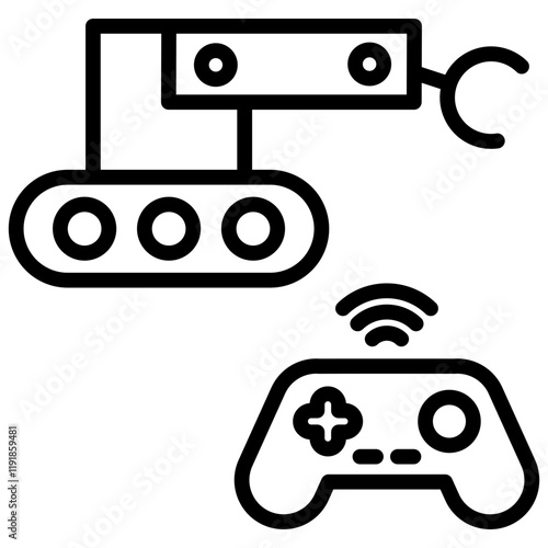 Robotics Control Icon Lineal Syle