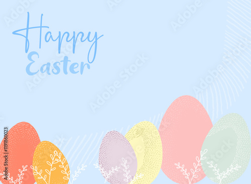 Easter day background or wallpaper, with easter eggs, copy space