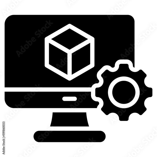 Virtual Machine Icon Black Style