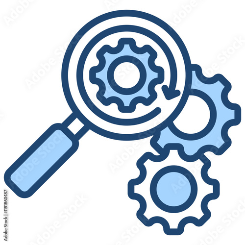 Automated Testing Icon Lineal Blue Style