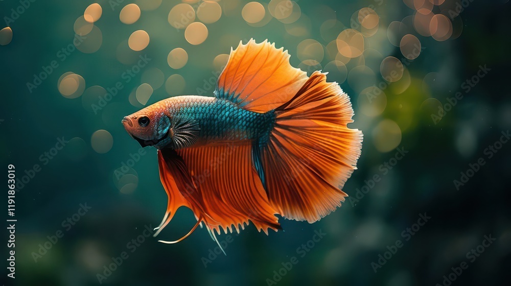 A vibrant betta fish swimming gracefully in a blurred aquatic background. A vibrant betta fish swimming gracefully in a blurred aquatic background.