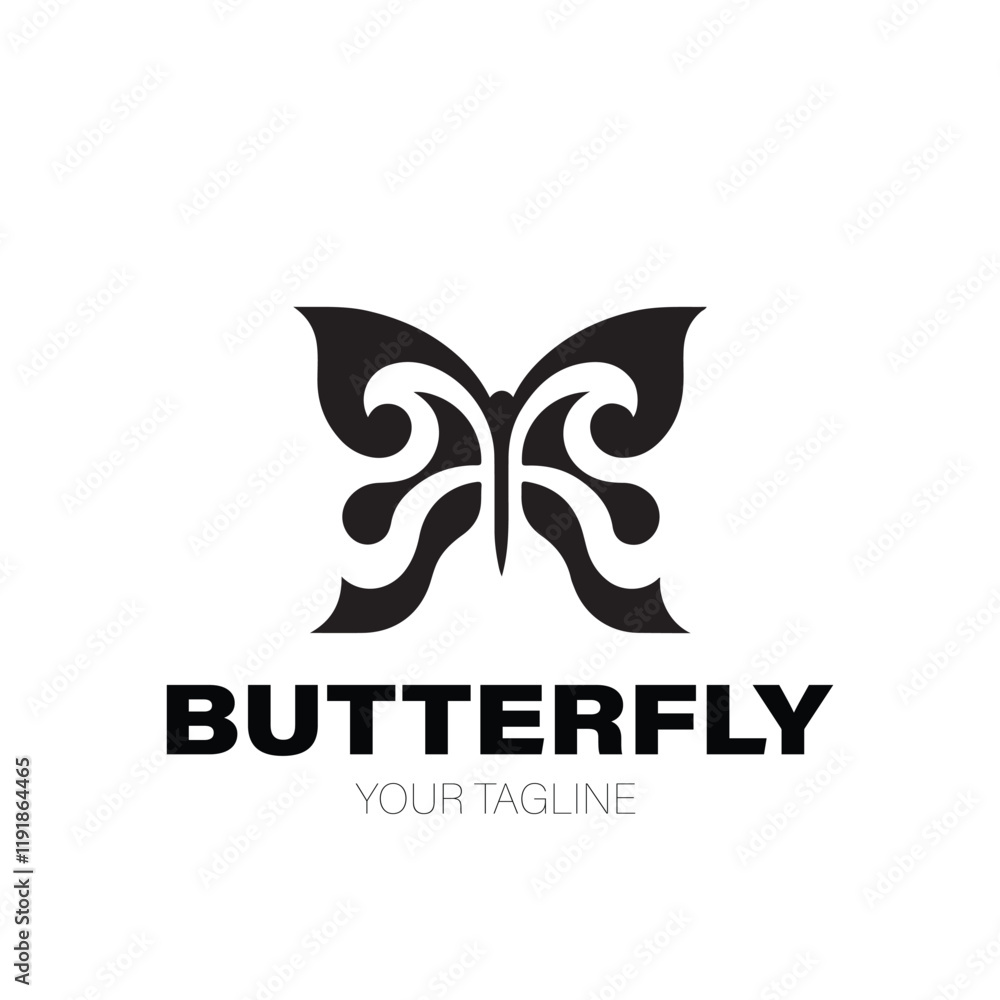 Obraz premium Butterfly Logo, Butterfly Logo Design, Butterfly Logo Brand, Butterfly Logo Company. Butterfly Logo Vector Design on White Background