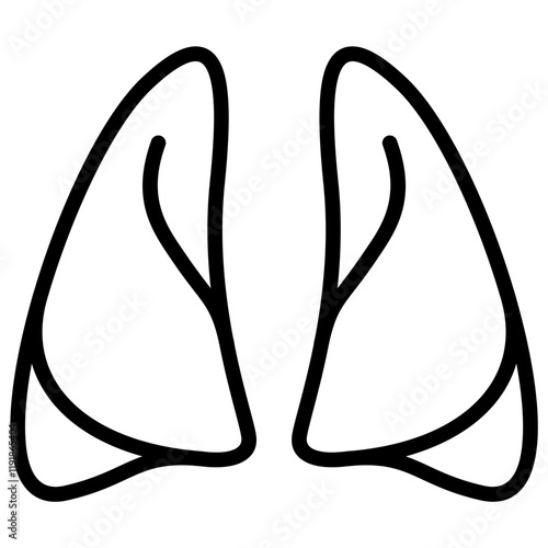 Lung Lobes Icon Lineal Syle