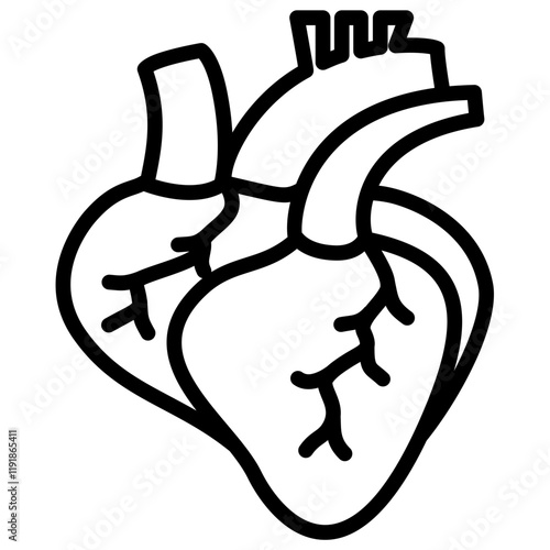 Pulmonary Vein Icon Lineal Syle