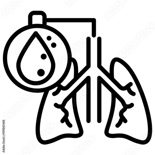 Lung Ventilation Icon Lineal Syle