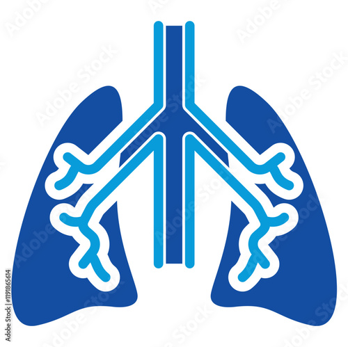 Lung Capacity Icon Dual Tone Color Style