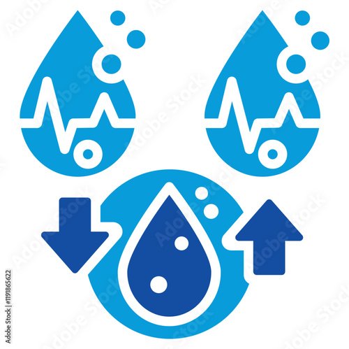 Oxygen Transport Icon Dual Tone Color Style