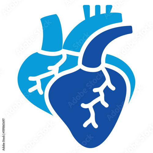 Pulmonary Vein Icon Dual Tone Color Style
