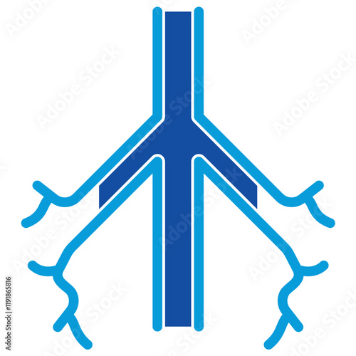 Bronchi Branches Icon Dual Tone Color Style
