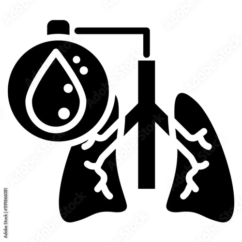 Lung Ventilation Icon Black Style