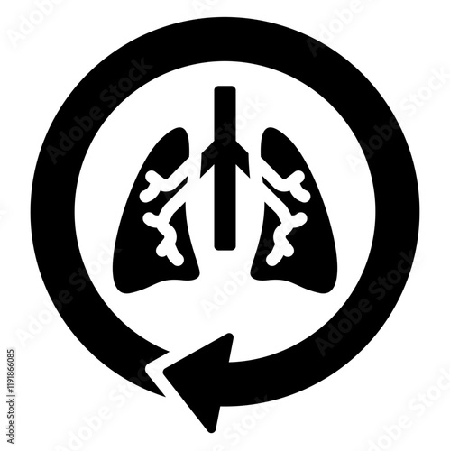 Respiratory Cycle Icon Black Style