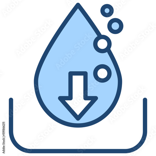 Oxygen Intake Icon Lineal Blue Style