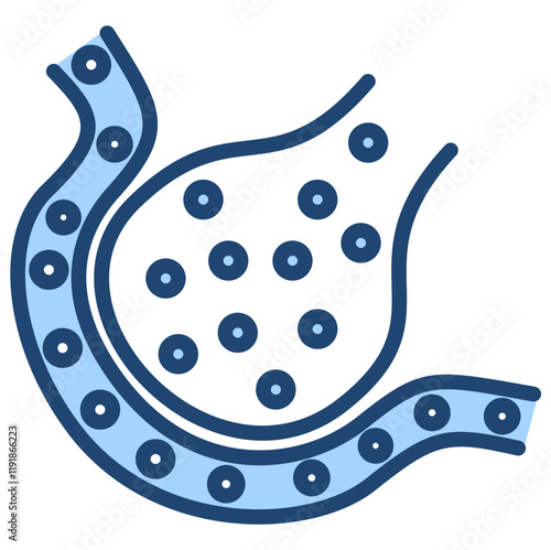 Alveoli Function Icon Lineal Blue Style