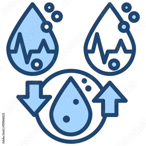 Oxygen Transport Icon Lineal Blue Style