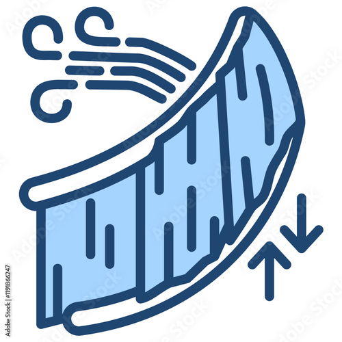 Breathing Muscles Icon Lineal Blue Style