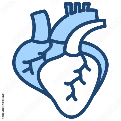 Pulmonary Vein Icon Lineal Blue Style