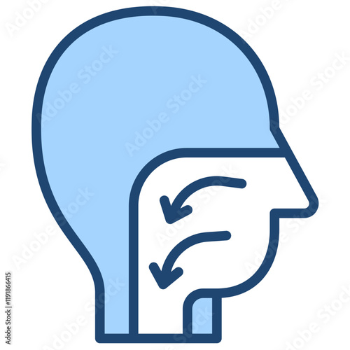 Pharynx Function Icon Lineal Blue Style