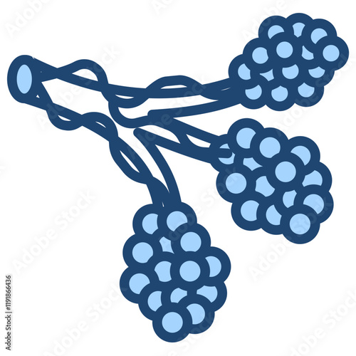 Alveolar Sacs Icon Lineal Blue Style