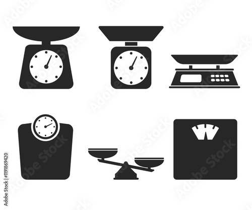 Food scale icon design template vector isolated illustration stock illustration