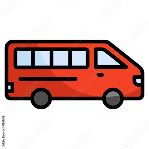 Minibus  Icon Element For Design